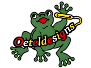 Oeteldesigns logo - geborduurde carnavalsemblemen