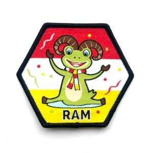 Ram Oeteldonk sterrenbeeld embleem van 7 x 7 cm op carnavalsjas
