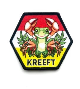 Kreeft Oeteldonk sterrenbeeld embleem van 7 x 7 cm op carnavalsjas