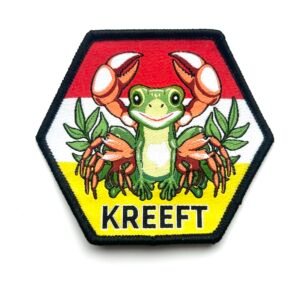 Kreeft Oeteldonk sterrenbeeld embleem van 7 x 7 cm op carnavalsjas