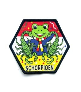 Schorpioen Oeteldonk sterrenbeeld embleem van 7 x 7 cm.