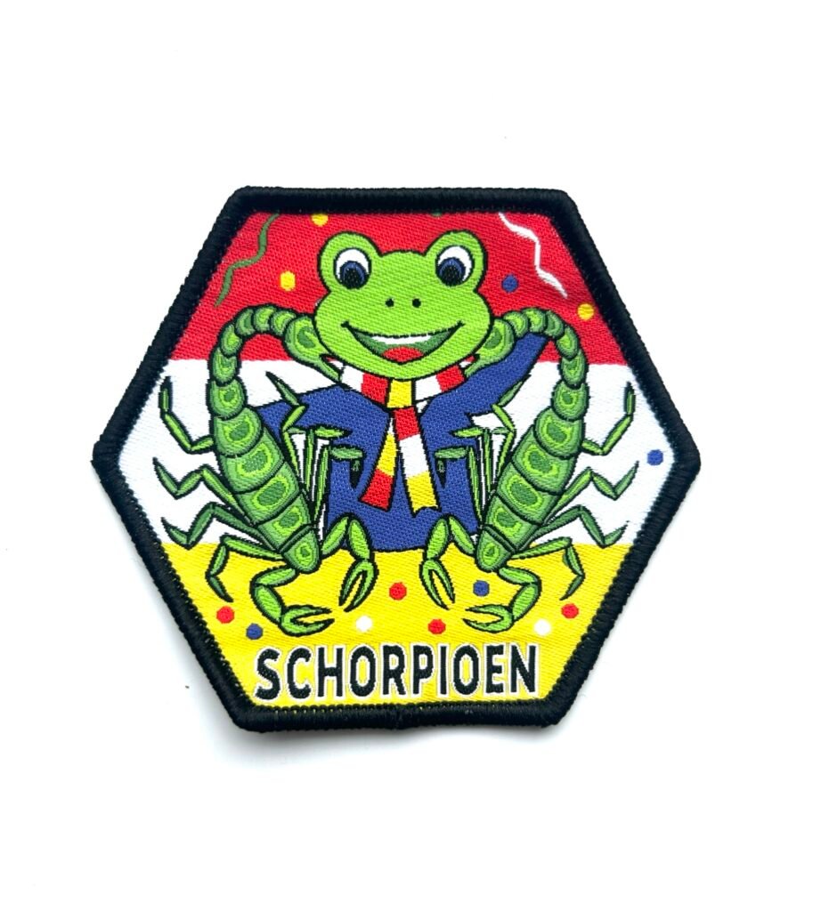 Schorpioen Oeteldonk sterrenbeeld embleem van 7 x 7 cm.