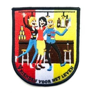 Vrienden voor het leven Oeteldonk embleem van 10 x 8,5 cm op carnavalsjas