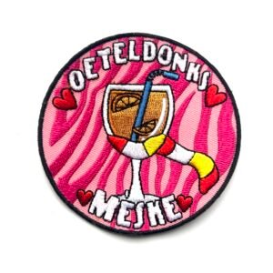 Aperol meske Oeteldonk embleem van 8 x 8 cm op carnavalsjas