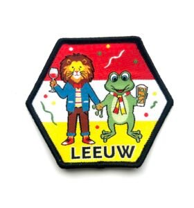 Leeuw Oeteldonk sterrenbeeld embleem van 7 x 7 cm voor Den Bosch carnaval