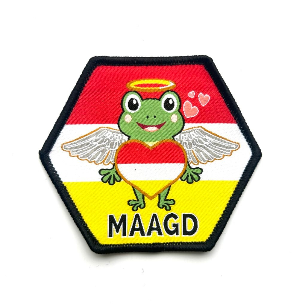 Maagd Oeteldonk sterrenbeeld embleem van 7 x 7 cm op kiel