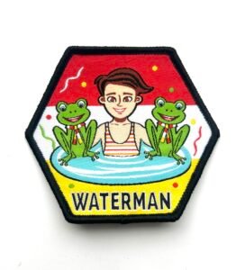 Waterman Oeteldonk sterrenbeeld embleem van 7 x 7 cm op carnavalsjas