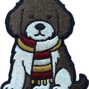 Oetelhond bruin wit Oeteldonk embleem van 8 x 6,2 cm op kiel