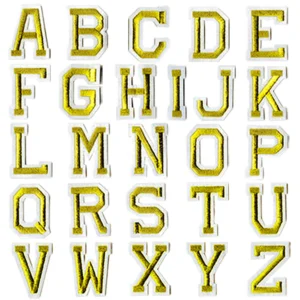 Geborduurde letter emblemen goud A t/m Z, 5 cm