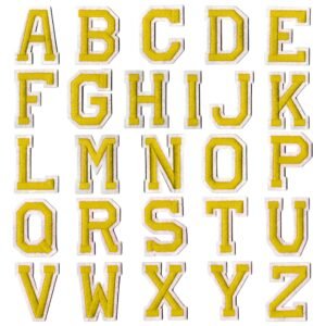 Geborduurde letter emblemen geel A t/m Z, 5 cm